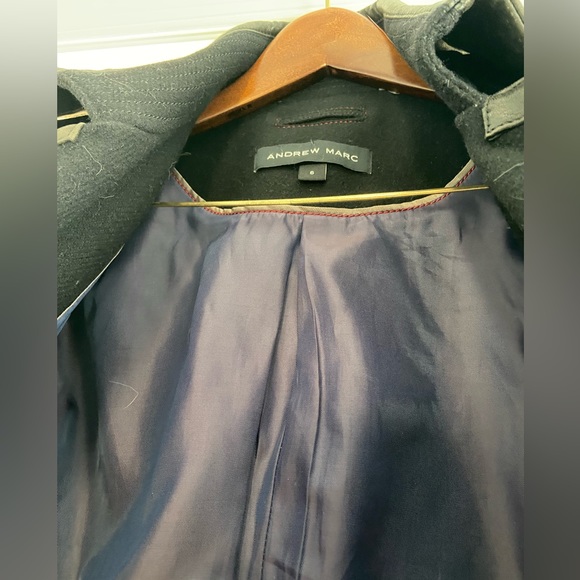 Andrew Marc Black Size 6 Wool & Leather Coat - Picture 3 of 15
